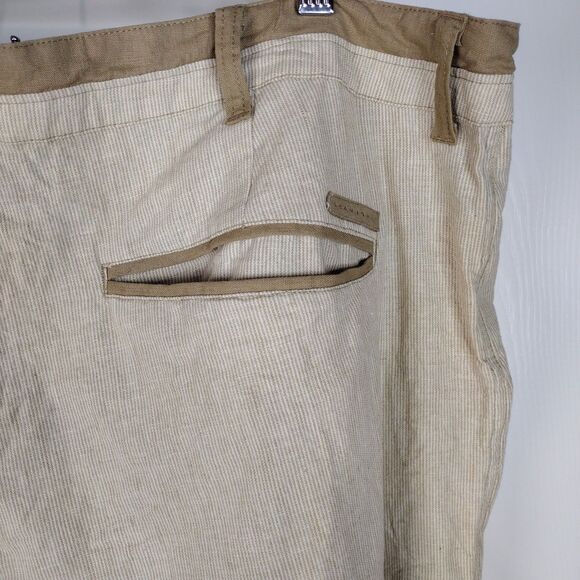 Sean John Stripped Linen Blend Straight Leg Jogger Pants Mens Size 40 Tan Beige - Picture 4 of 6